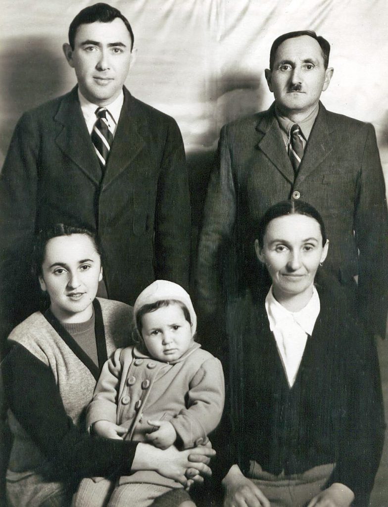 14 Family Portrait - Pesach, Lea and Adele Friedberg, Gutel and Genya Berkowsky, Rome, Italy after the war - Copy