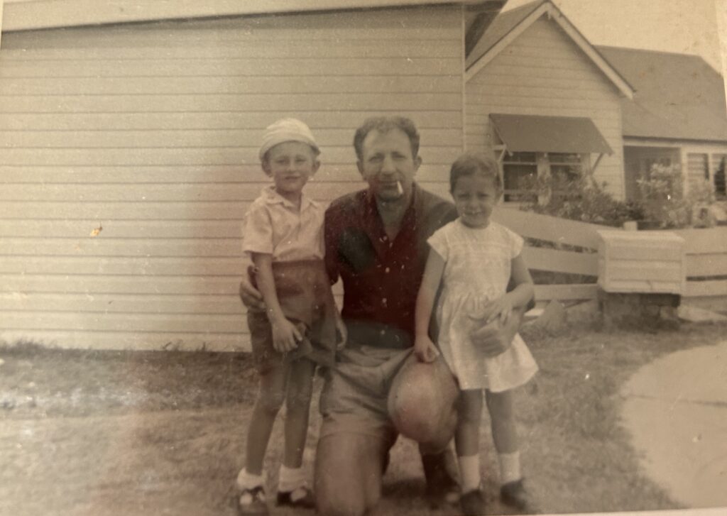 David with his children, Daniel and Vicki.