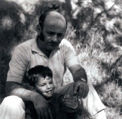 Morris with his son David.